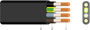 NGFLGöu Bare Copper Rubber Flat Cable for Medium-Level Mechanical Stress